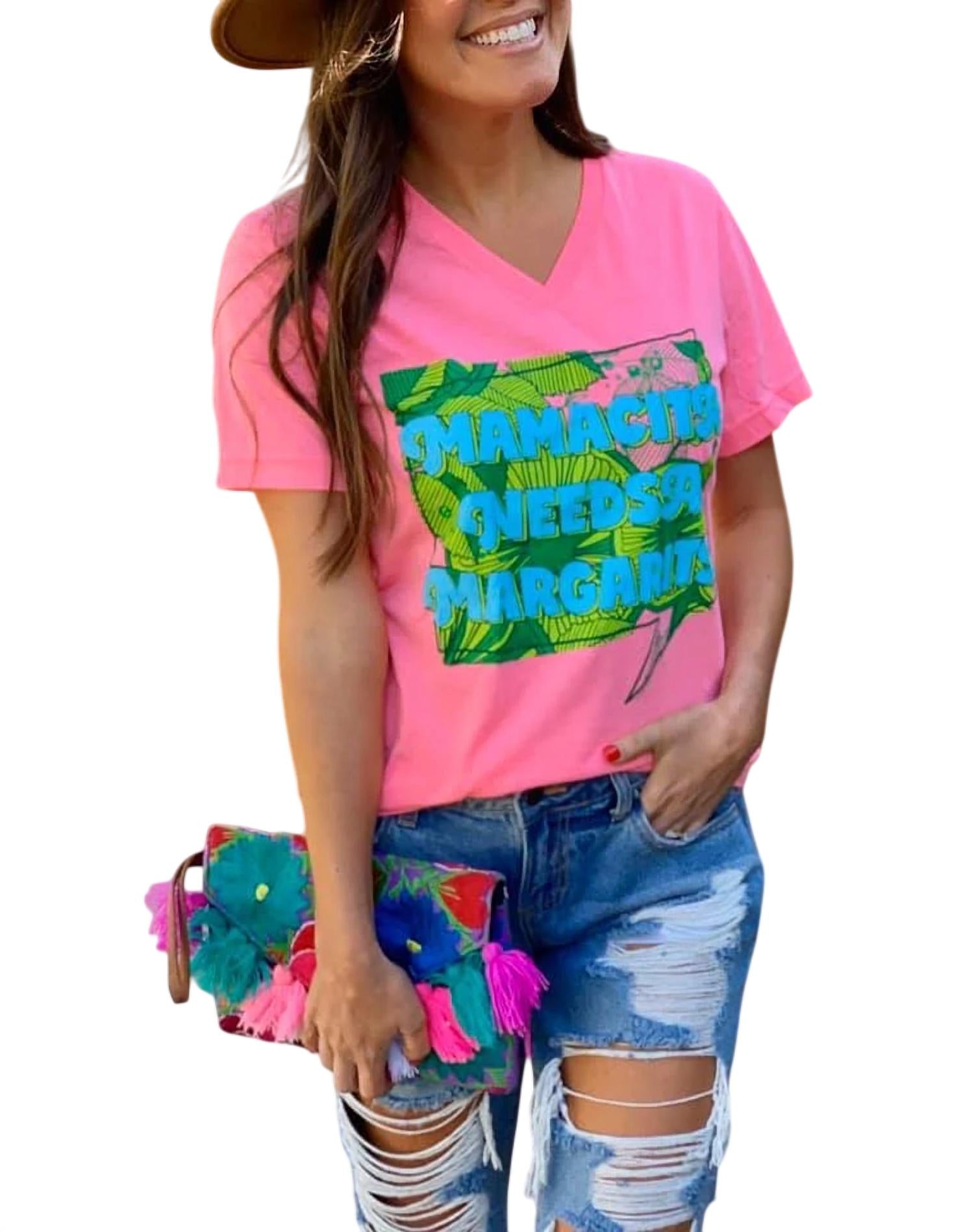 Mamacita Needs A Margarita Графическая футболка в розовом цвете OLIVER & OTIS
Mamacita Needs A Margarita Графическая футболка в розовом цвете OLIVER & OTIS