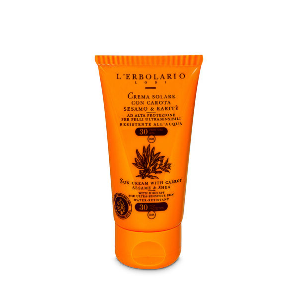 Солнцезащитный крем с морковью, кунжутом и маслом ши spf30, 75 мл L'Erbolario Solare 
Солнцезащитный крем с морковью, кунжутом и маслом ши spf30, 75 мл L'Erbolario Solare