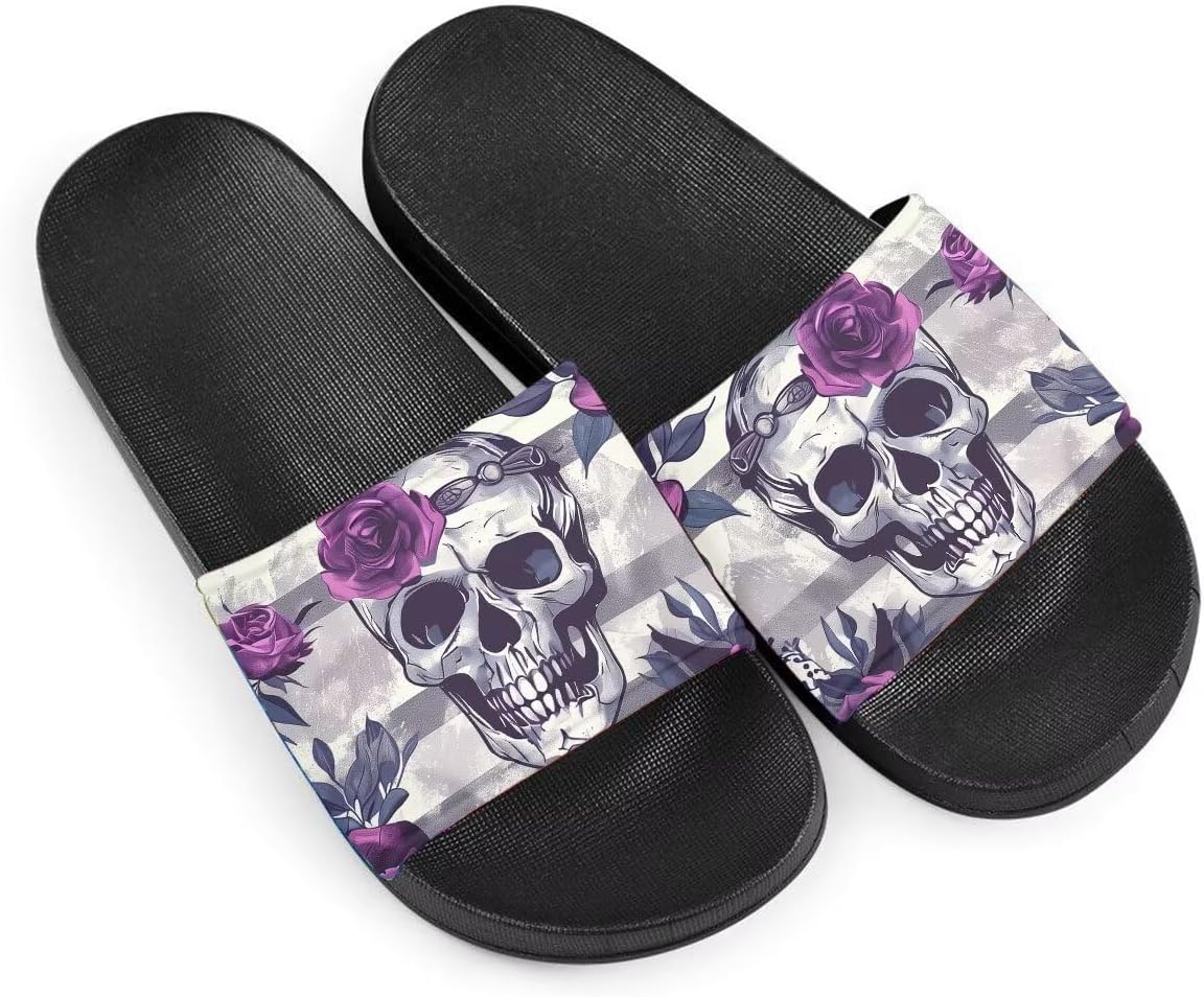 Женские сандалии тапочки с готическим принтом черепа, босоножки для лета для дома и улицы, День мертвых Getelinseng, фиолетовый
Женские сандалии тапочки с готическим принтом черепа, босоножки для лета для дома и улицы, День мертвых Getelinseng, фиолетовый