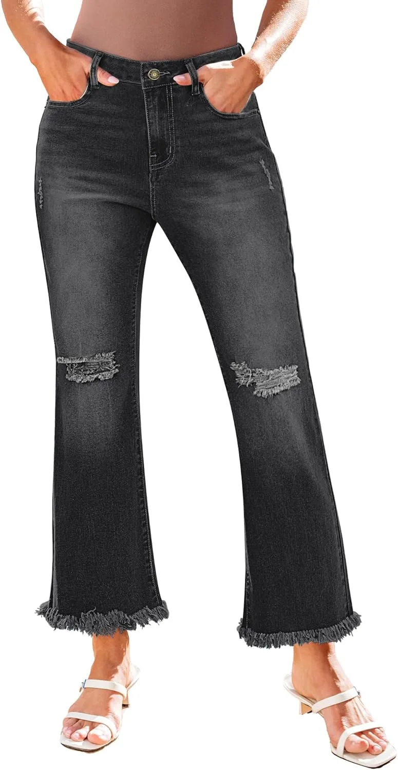 GRAPENT Flare Jeans для женщин, высокие, укороченные, с потертостями
GRAPENT Flare Jeans для женщин, высокие, укороченные, с потертостями