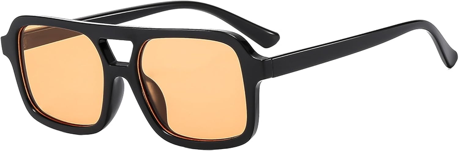 Ретро-солнцезащитные очки-авиаторы квадратной формы для женщин и мужчин, классический винтаж 70-х, модные прямоугольные солнцезащитные очки с защитой от УФ-излучения UV 400 Teumire, A03 Black Frame/Orange Lens
Ретро-солнцезащитные очки-авиаторы квадратной формы для женщин и мужчин, классический винтаж 70-х, модные прямоугольные солнцезащитные очки с защитой от УФ-излучения UV 400 Teumire, A03 Black Frame/Orange Lens