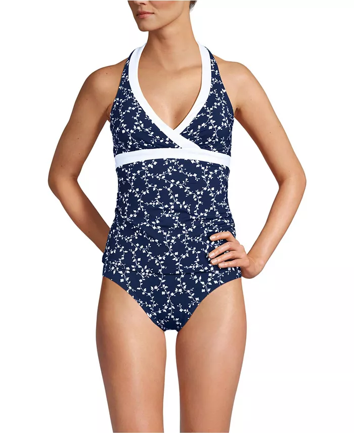 Женский топ-танкини с V-образным вырезом и бретелями на шее Lands' End, синий
Женский топ-танкини с V-образным вырезом и бретелями на шее Lands' End, синий