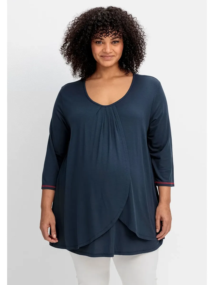 Рубашка для беременных Sheego "большие размеры", многослойная, со вставкой для кормления, синий
Рубашка для беременных Sheego "большие размеры", многослойная, со вставкой для кормления, синий