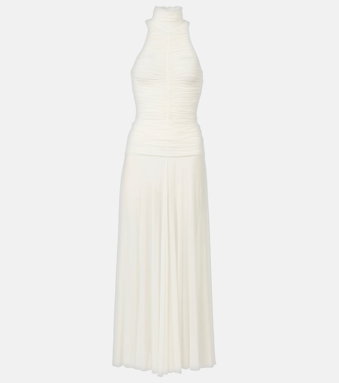 Платье макси с высоким воротом и сборками Magda Butrym, белый
Платье макси с высоким воротом и сборками Magda Butrym, белый