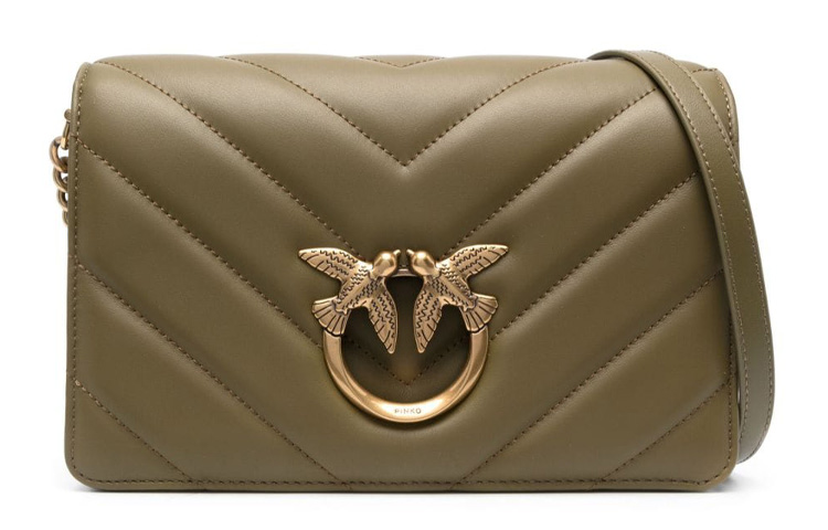 Оливково-зеленая женская сумка-кроссбоди из овчины PINKO через плечо 
Оливково-зеленая женская сумка-кроссбоди из овчины PINKO через плечо