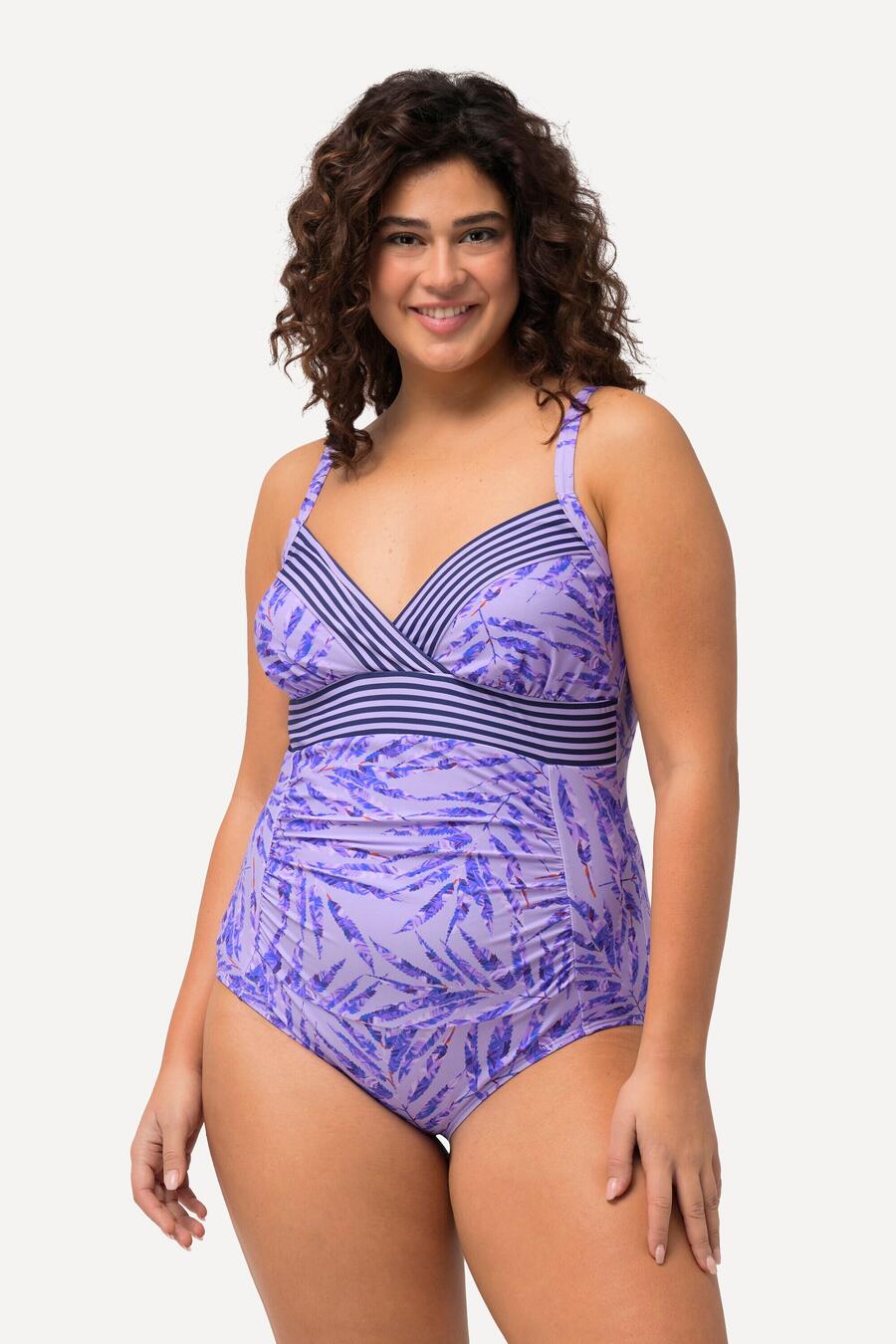 ULLA POPKEN Женский купальник с пальмовыми полосками, мягкие чашечки из переработанного материала
ULLA POPKEN Женский купальник с пальмовыми полосками, мягкие чашечки из переработанного материала