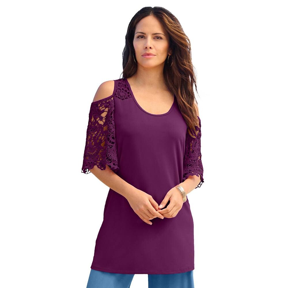 Женская туника больших размеров Roaman из ультрагладкой ткани с открытыми плечами Roaman's, цвет Dark Berry
Женская туника больших размеров Roaman из ультрагладкой ткани с открытыми плечами Roaman's, цвет Dark Berry