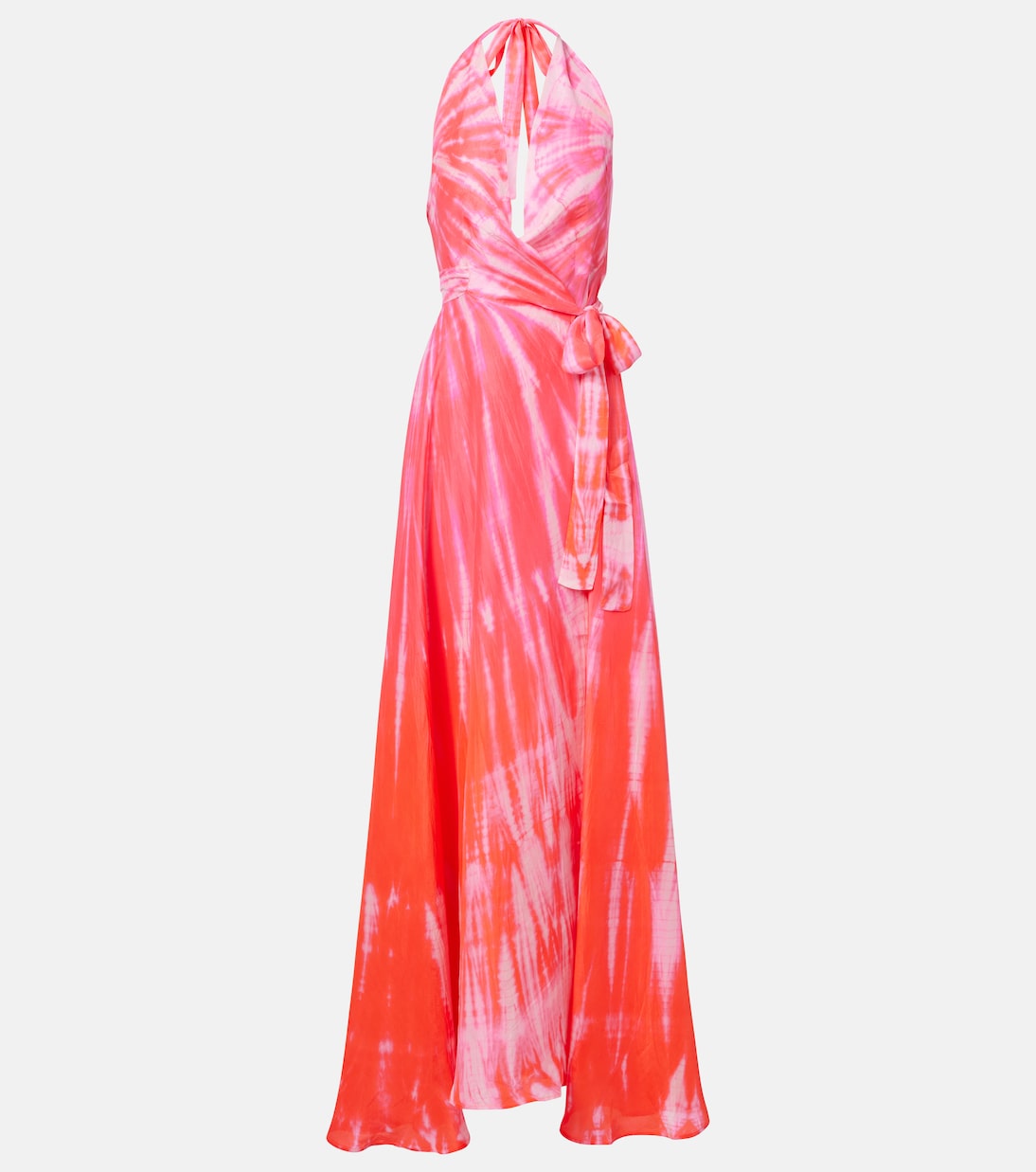 Тай-дай шелковое платье-халат с запахом на бретелях Anna Kosturova, Pink Orange Wht
Тай-дай шелковое платье-халат с запахом на бретелях Anna Kosturova, Pink Orange Wht