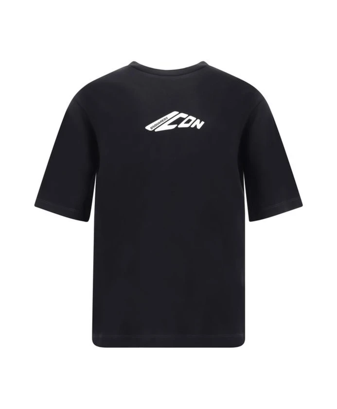 Однотонная хлопковая футболка с узором Dsquared2, черный
Однотонная хлопковая футболка с узором Dsquared2, черный