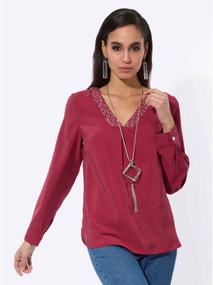 Блузка с длинными рукавами вишневого цвета creation L
Блузка с длинными рукавами вишневого цвета creation L