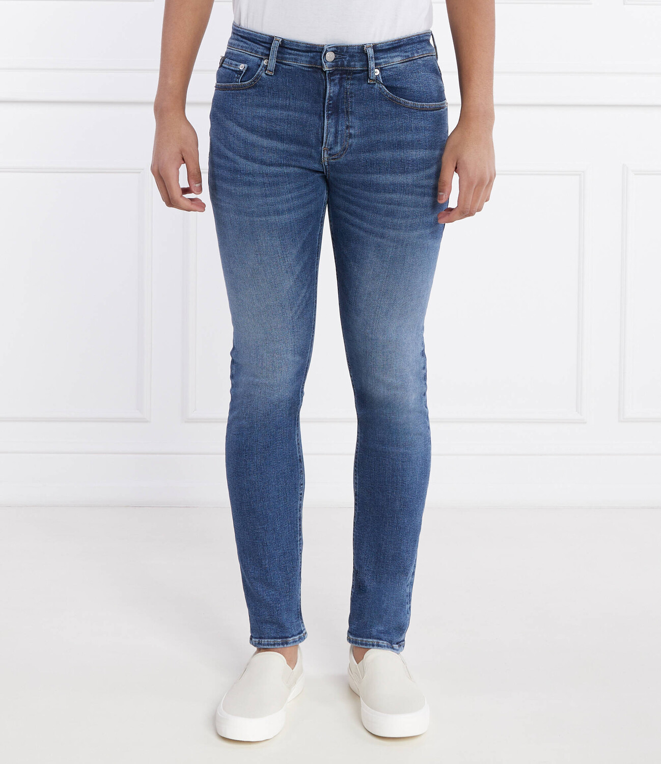 Джинсы CALVIN KLEIN JEANS Skinny fit, темно-синий 
Джинсы CALVIN KLEIN JEANS Skinny fit, темно-синий