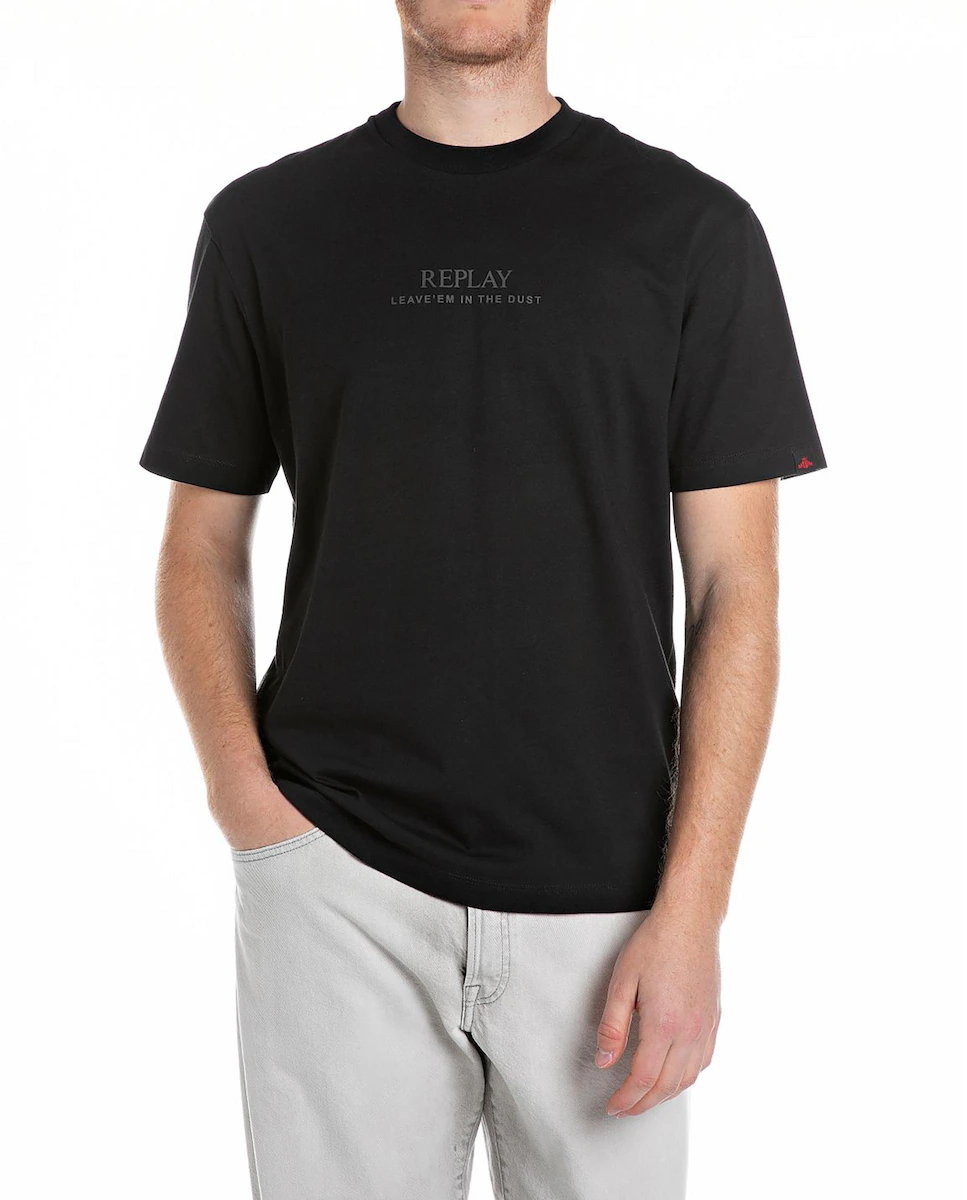 Мужская футболка с коротким рукавом и круглым вырезом Replay, черный 
Мужская футболка с коротким рукавом и круглым вырезом Replay, черный