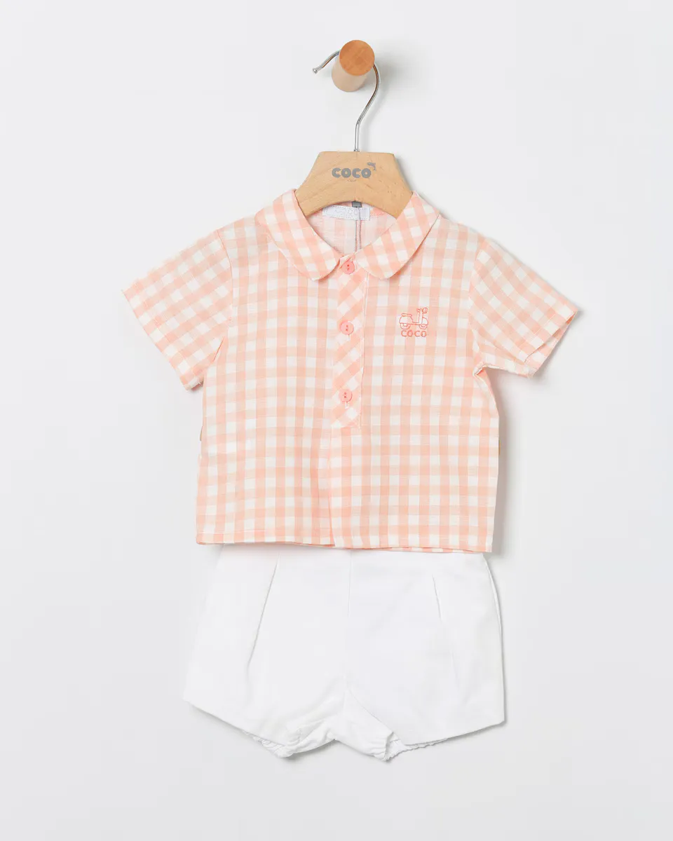 Комплект для мальчика в клетку и однотонная рубашка с шароварами Coco Acqua, цвет Salmón
Комплект для мальчика в клетку и однотонная рубашка с шароварами Coco Acqua, цвет Salmón