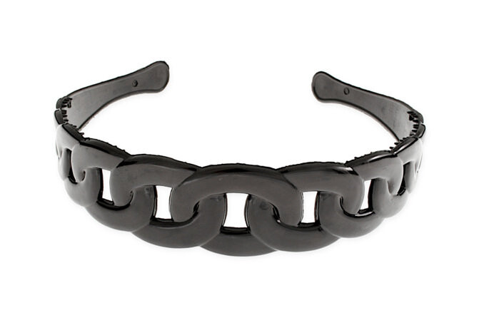 Jubileo, Широкая черная пластиковая лента для волос
Jubileo, Широкая черная пластиковая лента для волос