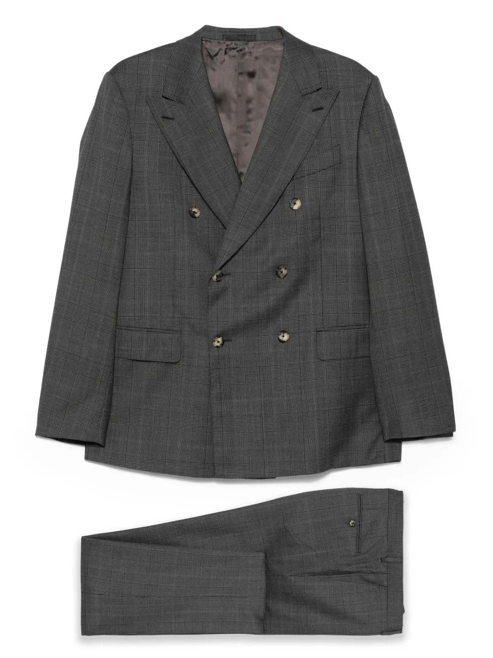 Двубортный клетчатый костюм Caruso, серый
Двубортный клетчатый костюм Caruso, серый