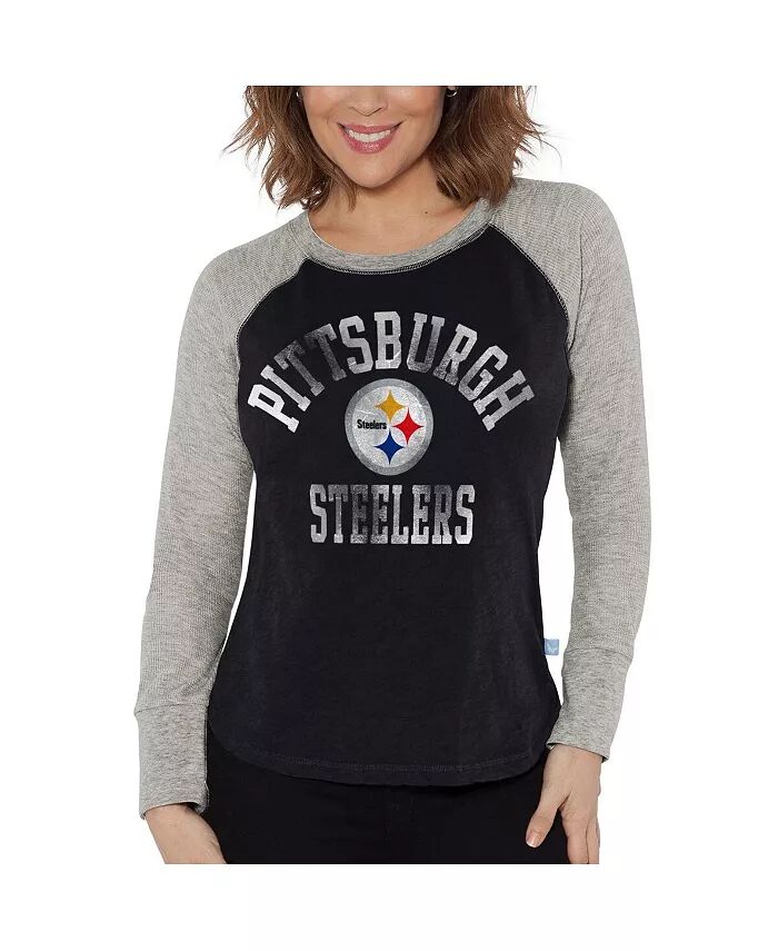 Женская черная, серо-лиловая состаренная футболка Pittsburgh Steelers с длинным рукавом и вафельным узором G-III 4Her by Carl Banks
Женская черная, серо-лиловая состаренная футболка Pittsburgh Steelers с длинным рукавом и вафельным узором G-III 4Her by Carl Banks