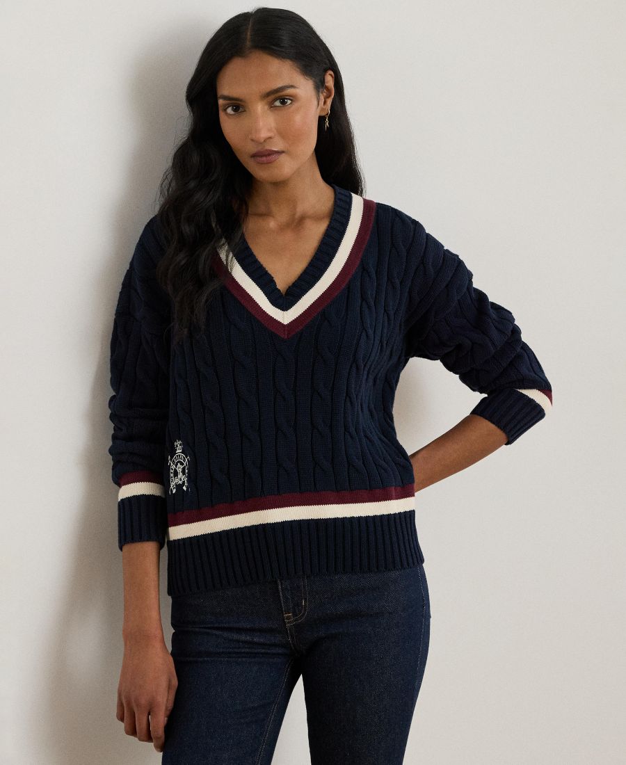 Женский вязаный свитер для крикета Lauren Ralph Lauren, Lauren Navy/cream/dark Garnet
Женский вязаный свитер для крикета Lauren Ralph Lauren, Lauren Navy/cream/dark Garnet