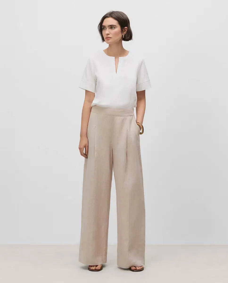 Женские брюки с простроченным поясом Simorra, бежевый
Женские брюки с простроченным поясом Simorra, бежевый