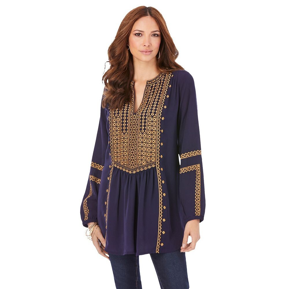 Женская туника больших размеров Roaman в стиле бохо с вышивкой Roaman's, темно-синий
Женская туника больших размеров Roaman в стиле бохо с вышивкой Roaman's, темно-синий