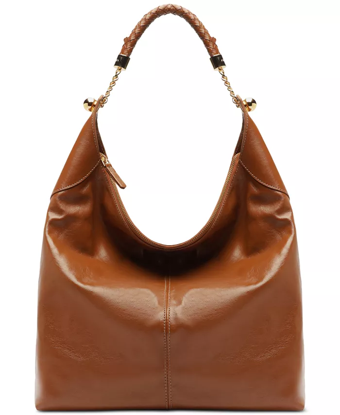 Большая кожаная сумка-хобо Sloane Arezzo, черный 
Большая кожаная сумка-хобо Sloane Arezzo, черный
