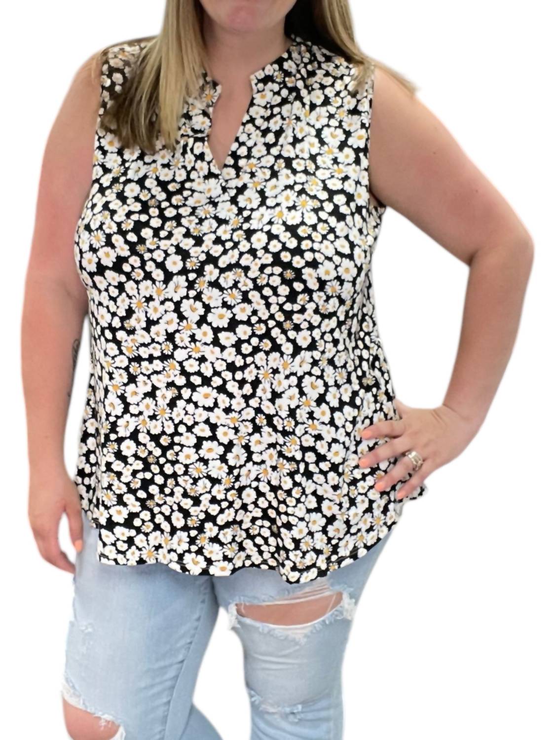 Топ без рукавов «Daisy Gabby» в черном/белом цвете honeyme
Топ без рукавов «Daisy Gabby» в черном/белом цвете honeyme