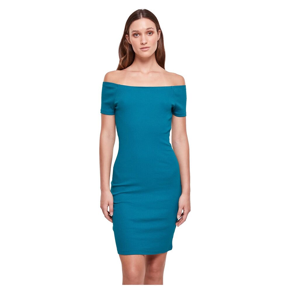 Короткое платье Urban Classics Off Shoulder, синий 
Короткое платье Urban Classics Off Shoulder, синий