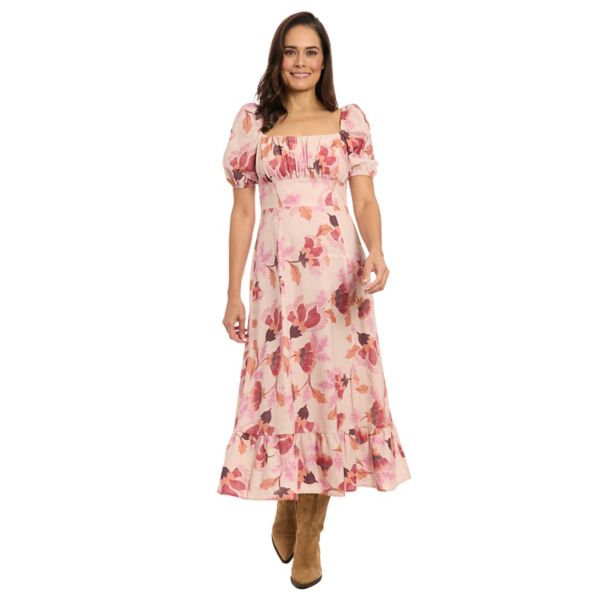 Женское платье миди с цветочным принтом, квадратным вырезом, рукавами-буфами и талией в стиле ампир London Times, цвет beige rust
Женское платье миди с цветочным принтом, квадратным вырезом, рукавами-буфами и талией в стиле ампир London Times, цвет beige rust