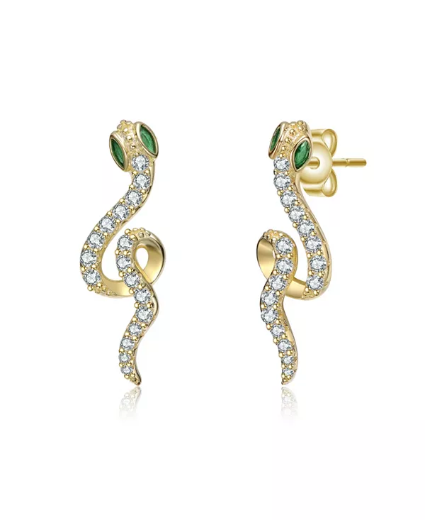 Серьги-Капельки в виде змеи с зелеными глазами, покрытые 14-каратным золотом Rachel Glauber, green
Серьги-Капельки в виде змеи с зелеными глазами, покрытые 14-каратным золотом Rachel Glauber, green
