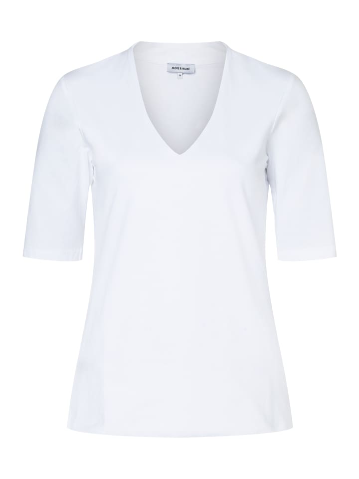 More & More Эластичная футболка с короткими рукавами и V-образным вырезом, белого цвета, Белый, More & More Эластичная футболка с короткими рукавами и V-образным вырезом, белого цвета
More & More Эластичная футболка с короткими рукавами и V-образным вырезом, белого цвета, Белый, More & More Эластичная футболка с короткими рукавами и V-образным вырезом, белого цвета