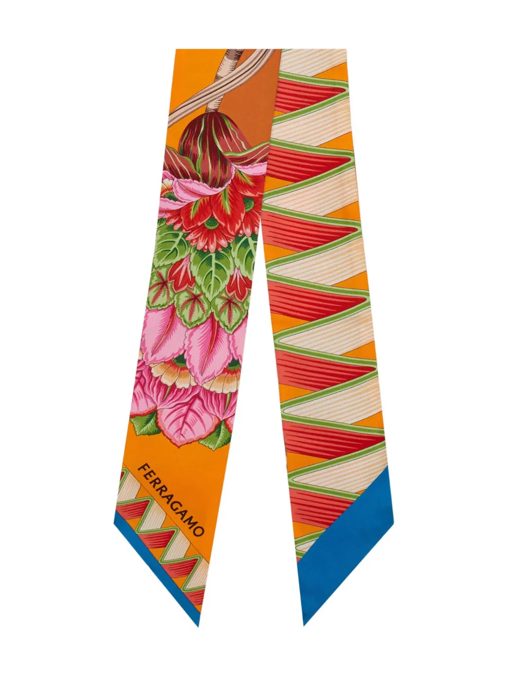 Шелковый шарф с графичным принтом Ferragamo, оранжевый
Шелковый шарф с графичным принтом Ferragamo, оранжевый