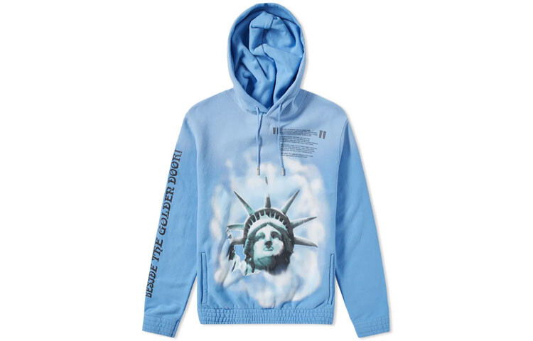 Толстовка мужская Off-White Ss20 с принтом, синий 
Толстовка мужская Off-White Ss20 с принтом, синий