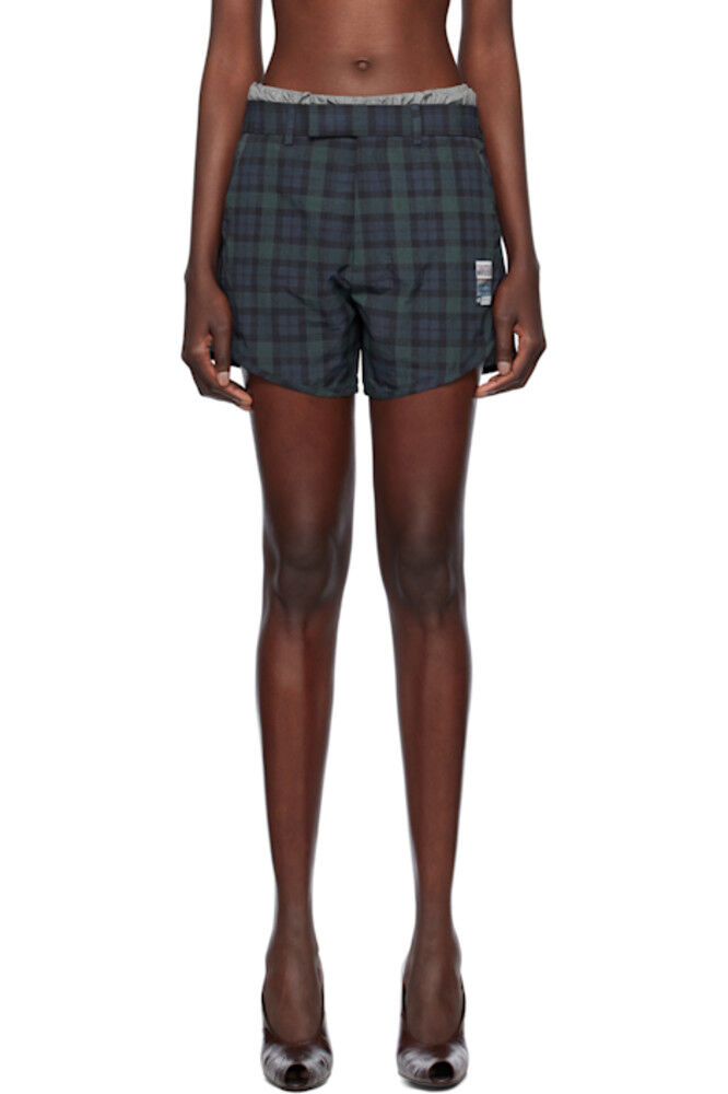 Спортивные шорты темно-синего и зеленого цвета Martine Rose 
Спортивные шорты темно-синего и зеленого цвета Martine Rose