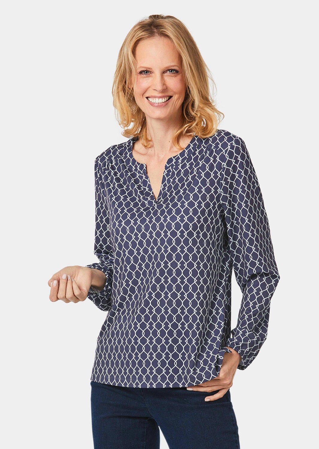 Блуза GOLDNER Jersey, цвет marine/weiß
Блуза GOLDNER Jersey, цвет marine/weiß