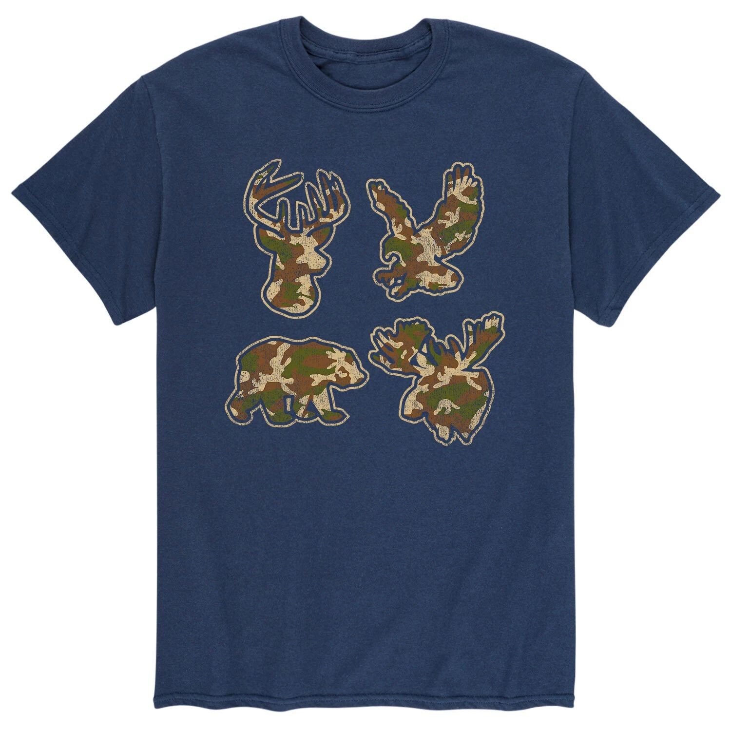 Мужская футболка с камуфляжным принтом и животными Licensed Character
Мужская футболка с камуфляжным принтом и животными Licensed Character