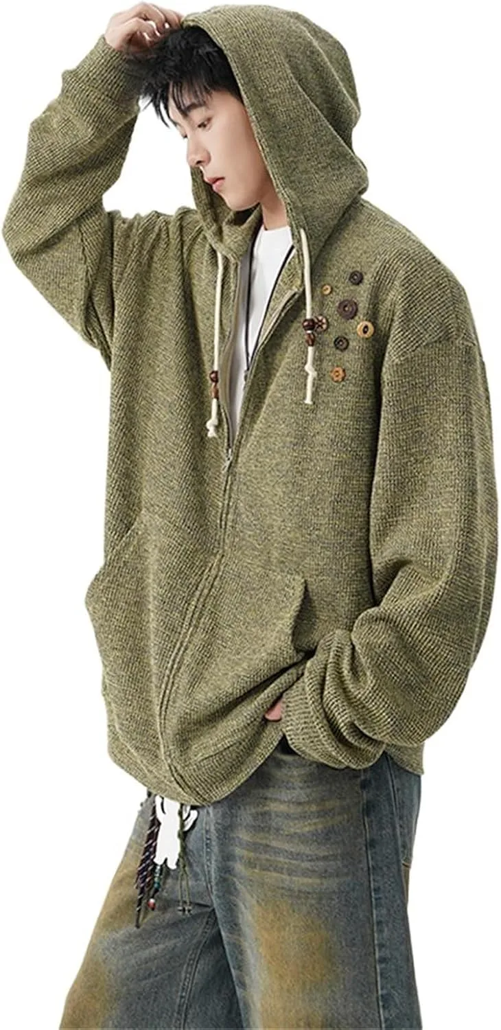 Мужской вязаный худи на молнии в ретро-стиле HRQSNZAQC
Мужской вязаный худи на молнии в ретро-стиле HRQSNZAQC