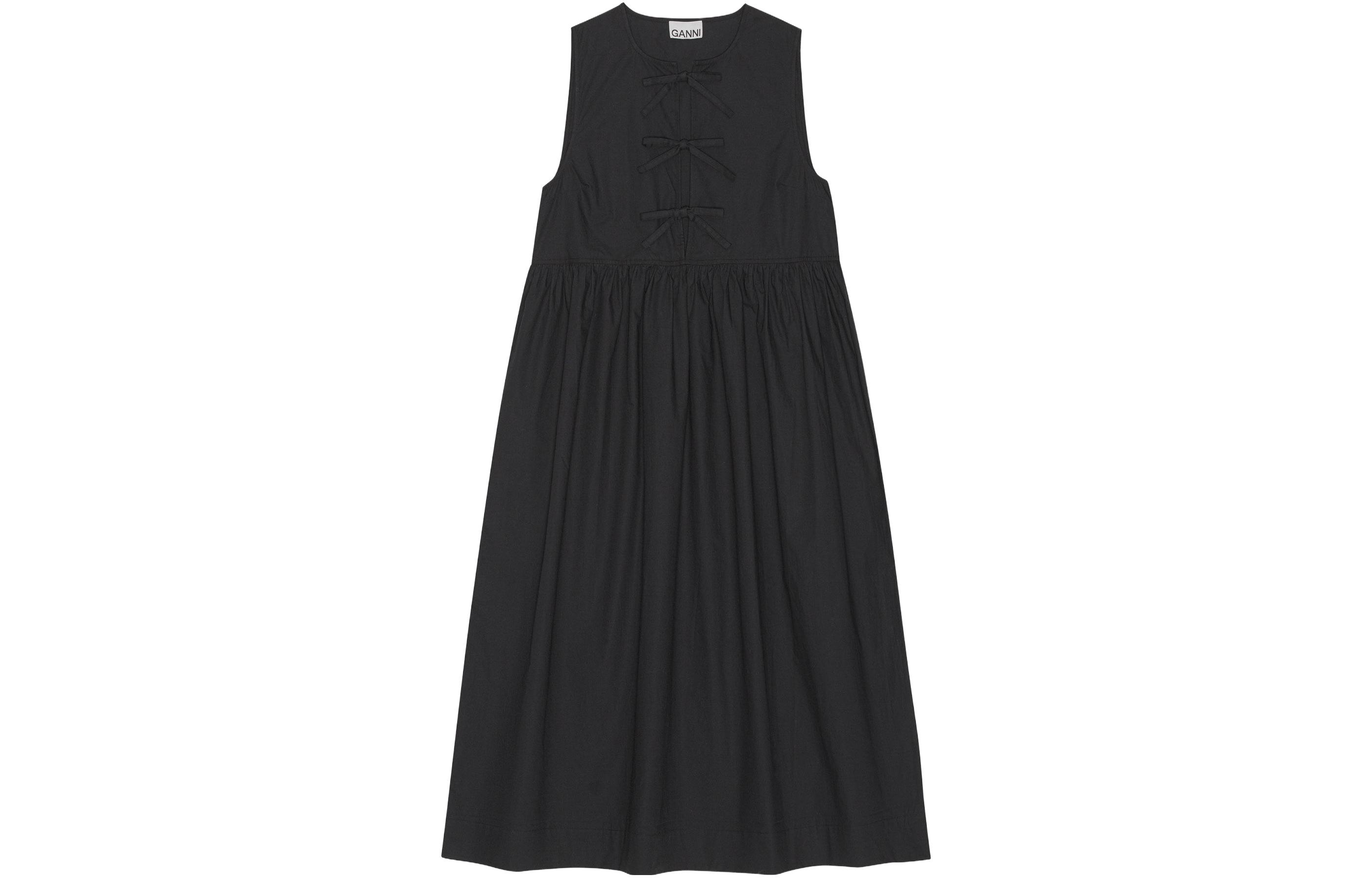 Платье миди А-силуэта из поплина GANNI, черное
Платье миди А-силуэта из поплина GANNI, черное