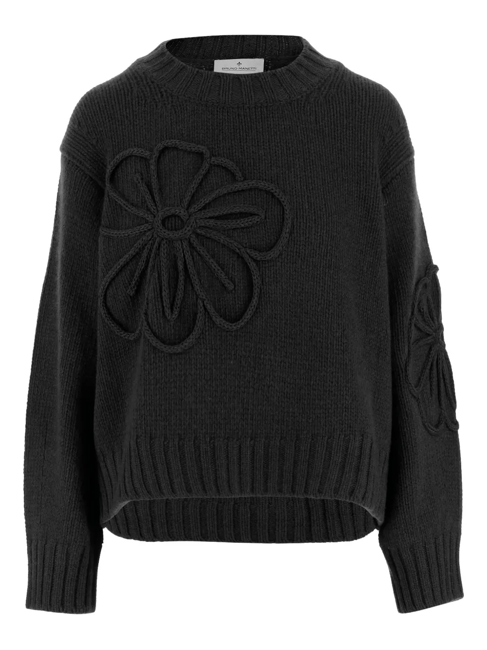 Свитер с цветочной аппликацией BRUNO MANETTI, черный
Свитер с цветочной аппликацией BRUNO MANETTI, черный