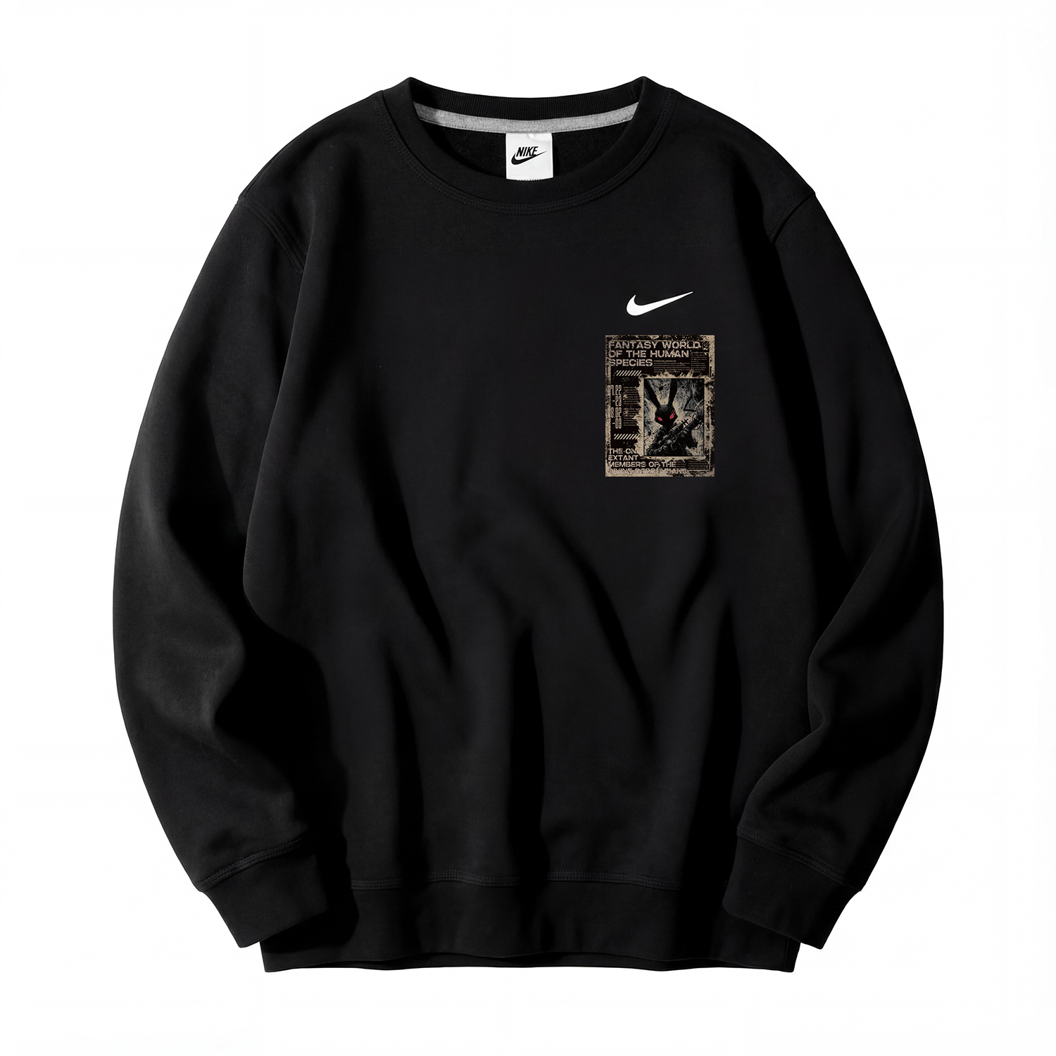 Nike Толстовка унисекс, черные, с круглым вырезом, средней толщины, стандартного размера
Nike Толстовка унисекс, черные, с круглым вырезом, средней толщины, стандартного размера