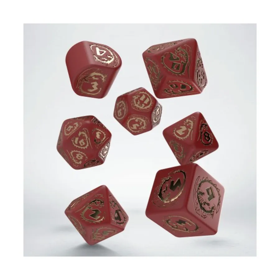 Poly Set Dragons Modern Red с золотом, Dragon Dice 
Poly Set Dragons Modern Red с золотом, Dragon Dice