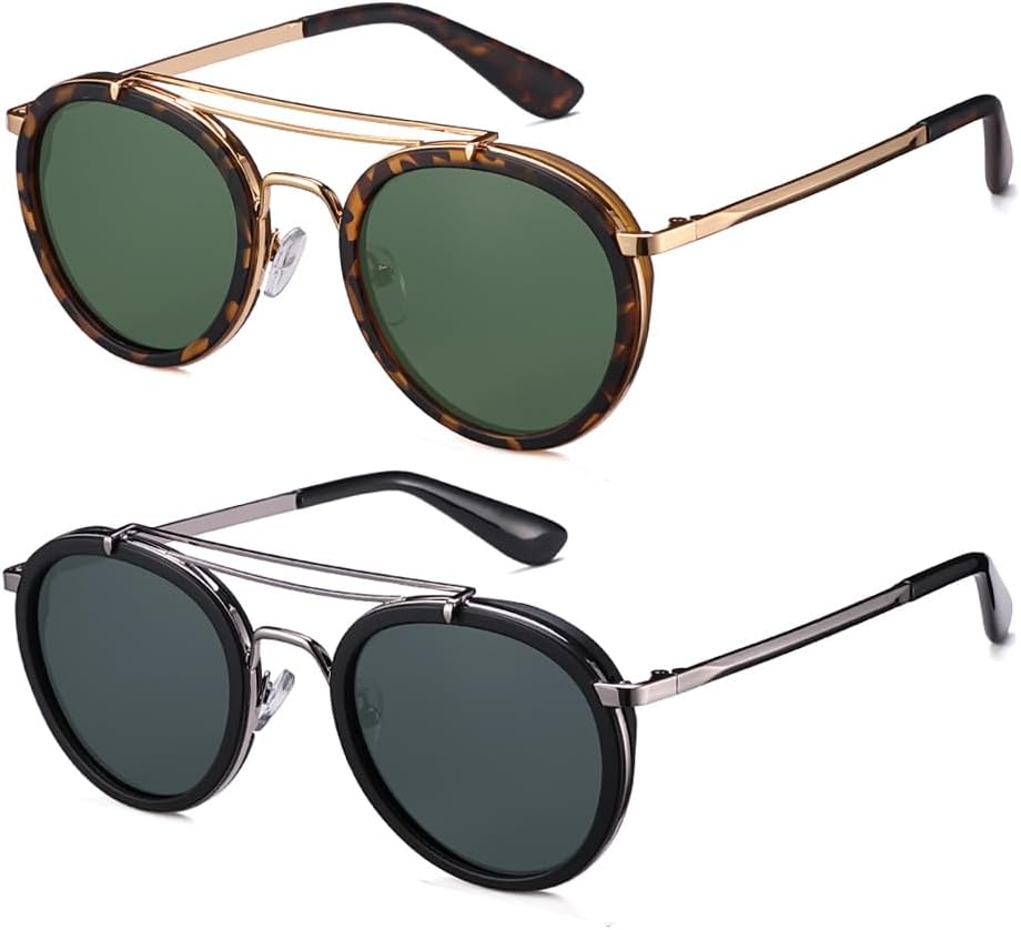 Винтажные солнцезащитные очки в стиле стимпанк с двойной перемычкой, круглые, поляризованные, в дизайнерской металлической оправе, для женщин и мужчин 2020 VentiVenti, G15 Lens + Smoke Lens
Винтажные солнцезащитные очки в стиле стимпанк с двойной перемычкой, круглые, поляризованные, в дизайнерской металлической оправе, для женщин и мужчин 2020 VentiVenti, G15 Lens + Smoke Lens