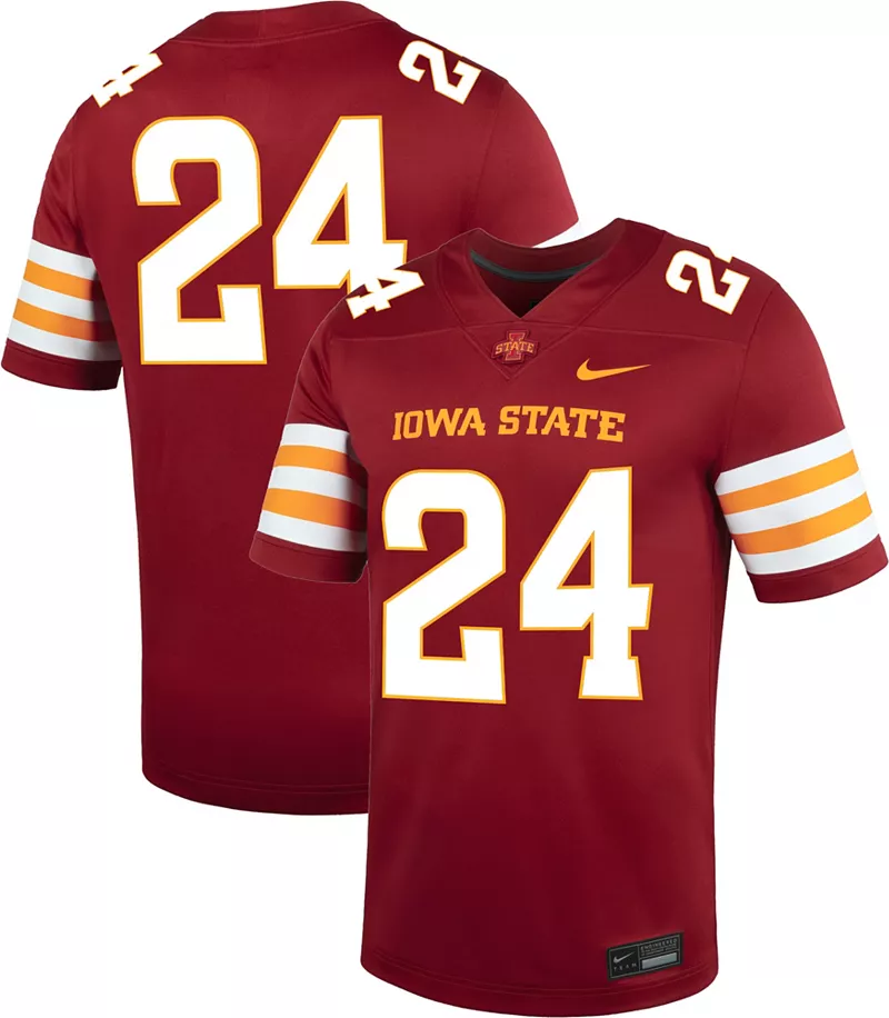 Мужская футбольная майка Nike Iowa State Cyclones № 24 Cardinal Replica
Мужская футбольная майка Nike Iowa State Cyclones № 24 Cardinal Replica