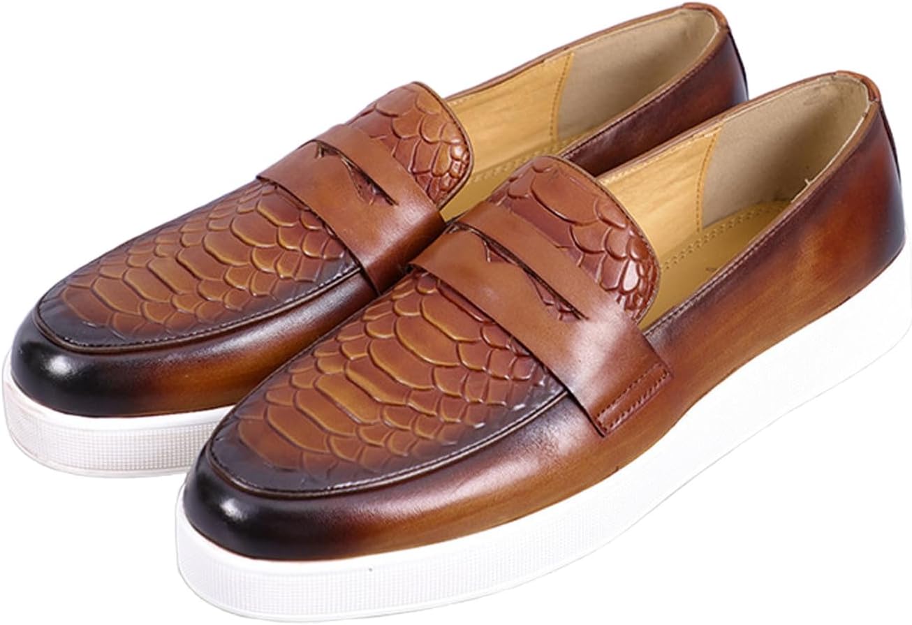 Мужские лоферы Santimon без шнурков - повседневные и классические модели с тиснением под питона из премиальной легкой натуральной кожи с дышащей подкладкой, идеальны для работы, офиса, свадеб и повседневной носки, коричневый
Мужские лоферы Santimon без шнурков - повседневные и классические модели с тиснением под питона из премиальной легкой натуральной кожи с дышащей подкладкой, идеальны для работы, офиса, свадеб и повседневной носки, коричневый