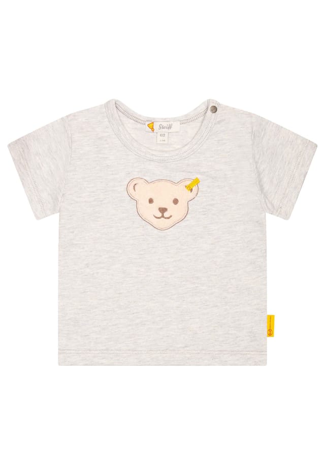Футболка для малышей - базовая с коротким рукавом с аппликацией в виде мишки хлопок стрейч Steiff, серый
Футболка для малышей - базовая с коротким рукавом с аппликацией в виде мишки хлопок стрейч Steiff, серый