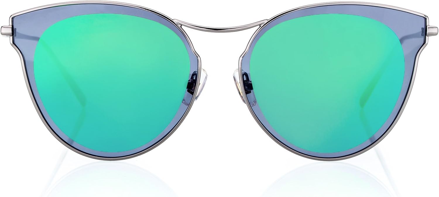 Женские винтажные круглые солнцезащитные очки в стиле «авиатор» с покрытием линз, двойной перемычкой и металлической оправой, защита от УФ-излучения UV400 (серые линзы, зеленое покрытие, 65) Pinglas, Grey Lens Green Coating
Женские винтажные круглые солнцезащитные очки в стиле «авиатор» с покрытием линз, двойной перемычкой и металлической оправой, защита от УФ-излучения UV400 (серые линзы, зеленое покрытие, 65) Pinglas, Grey Lens Green Coating