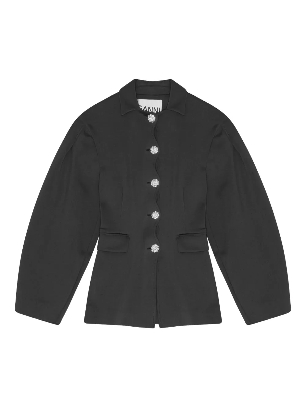 Жакет с объемными рукавами GANNI, черный
Жакет с объемными рукавами GANNI, черный