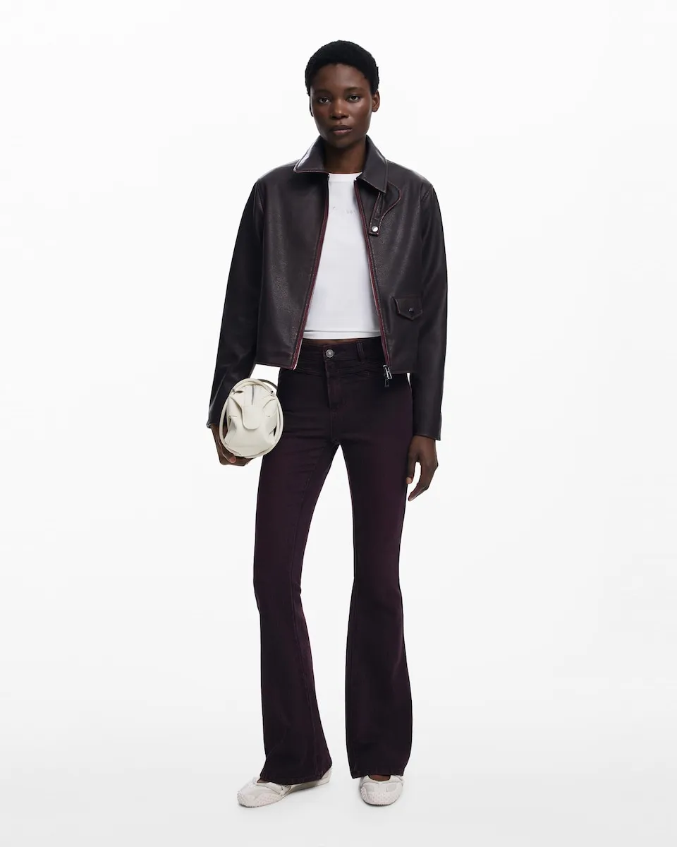 Женская куртка-бомбер из бордовой кожи Desigual
Женская куртка-бомбер из бордовой кожи Desigual