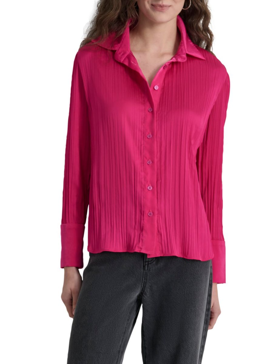 Плиссированная атласная рубашка DKNY, цвет Wild Berry
Плиссированная атласная рубашка DKNY, цвет Wild Berry