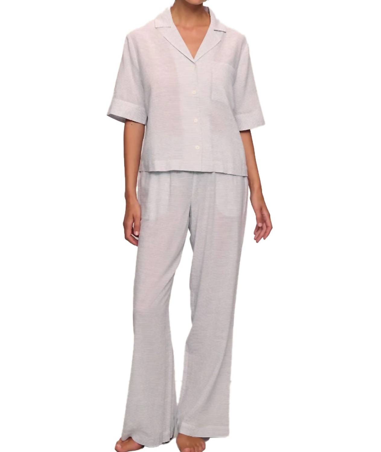 Пижамный комплект Nautico Relaxed в полоску Feeder, белый/перечный Eberjey
Пижамный комплект Nautico Relaxed в полоску Feeder, белый/перечный Eberjey