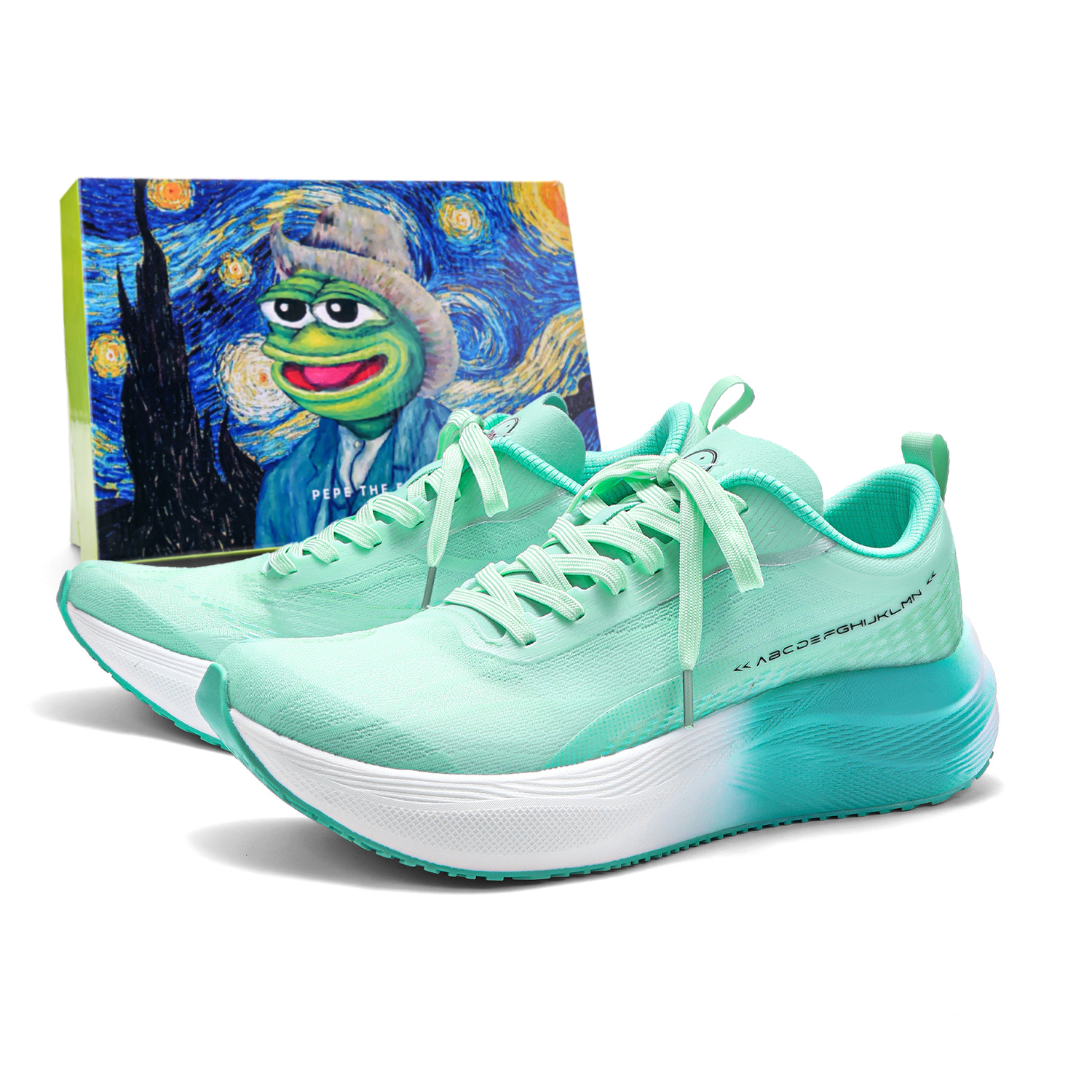 Pepe The Frog Аквамариновые кроссовки для бега с амортизацией, отскоком, износостойкостью, легкостью, воздухопроницаемостью и противоскользящей подошвой унисекс, цвет Aqua
Pepe The Frog Аквамариновые кроссовки для бега с амортизацией, отскоком, износостойкостью, легкостью, воздухопроницаемостью и противоскользящей подошвой унисекс, цвет Aqua