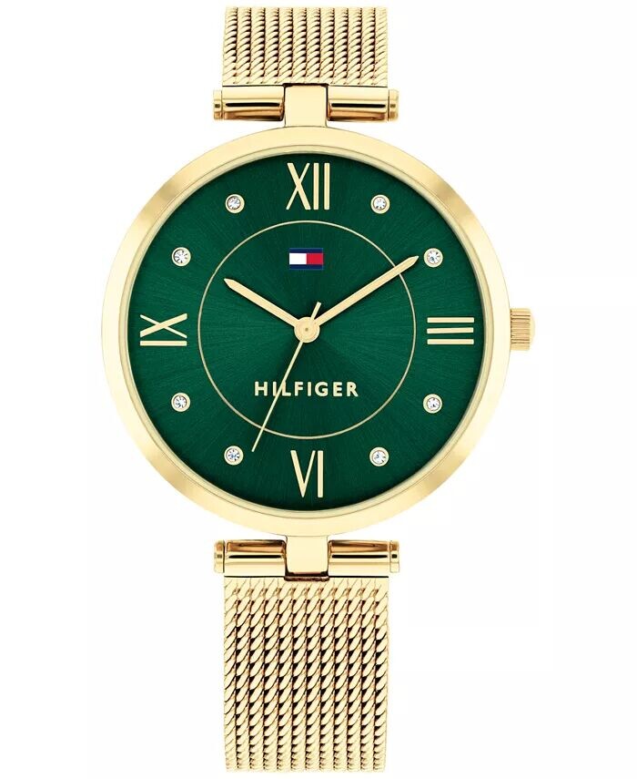 Женские кварцевые золотистые часы из нержавеющей стали с сеткой, 34 мм Tommy Hilfiger, зеленый
Женские кварцевые золотистые часы из нержавеющей стали с сеткой, 34 мм Tommy Hilfiger, зеленый
